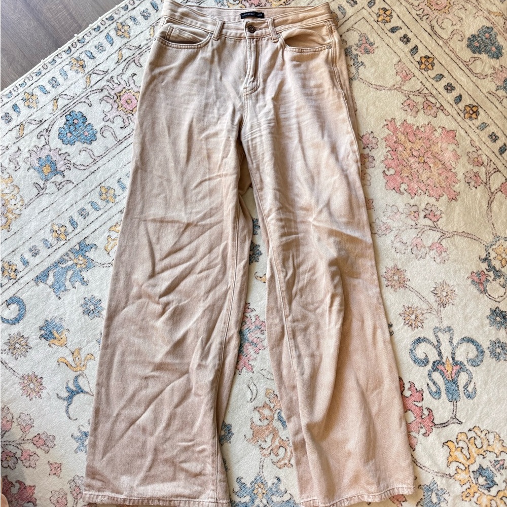 Sincerely Jules Wide Leg Jeans in Light Tan